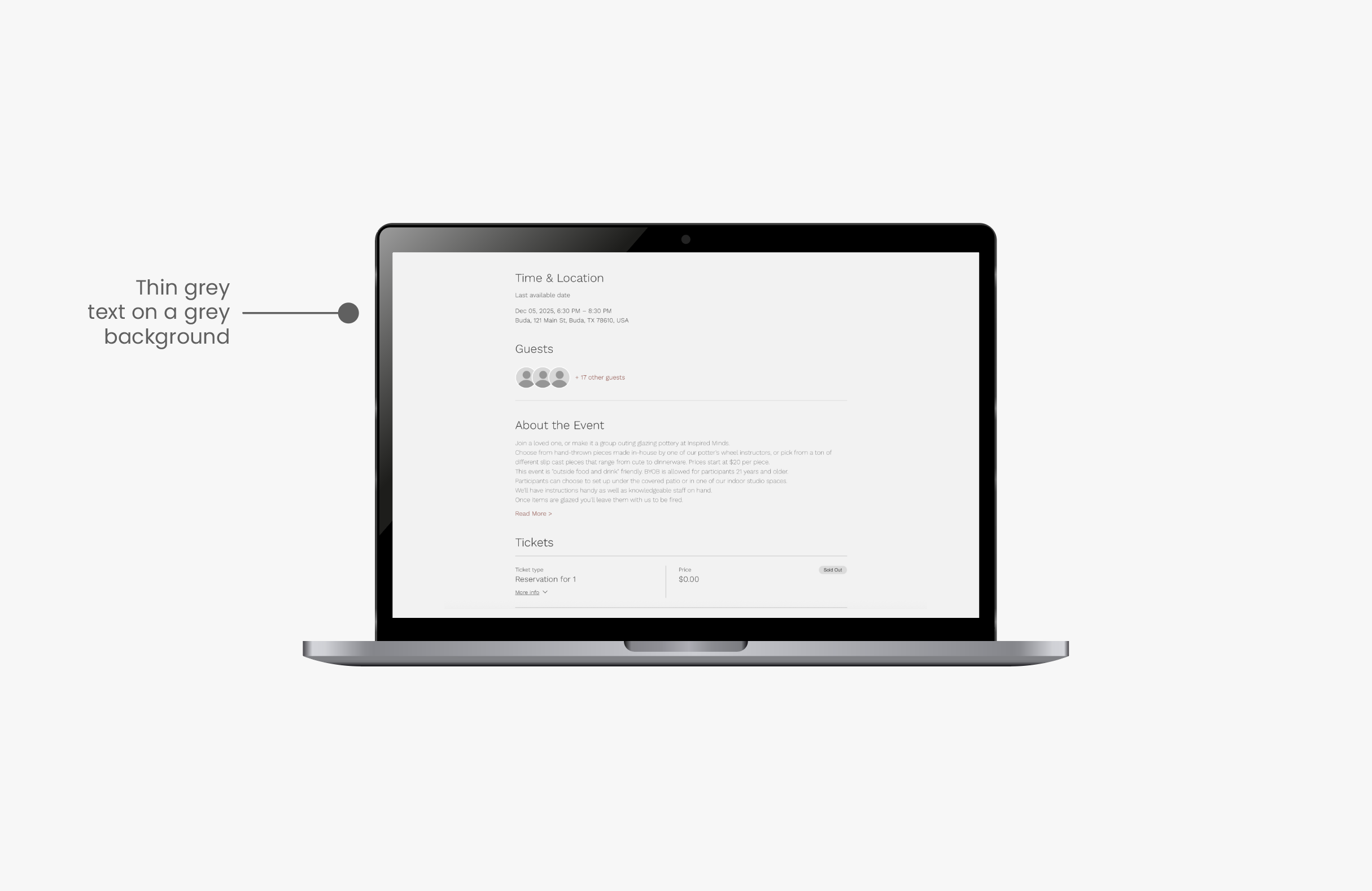 Improve legibility with stronger contrast and type hierarchy before and after comparison