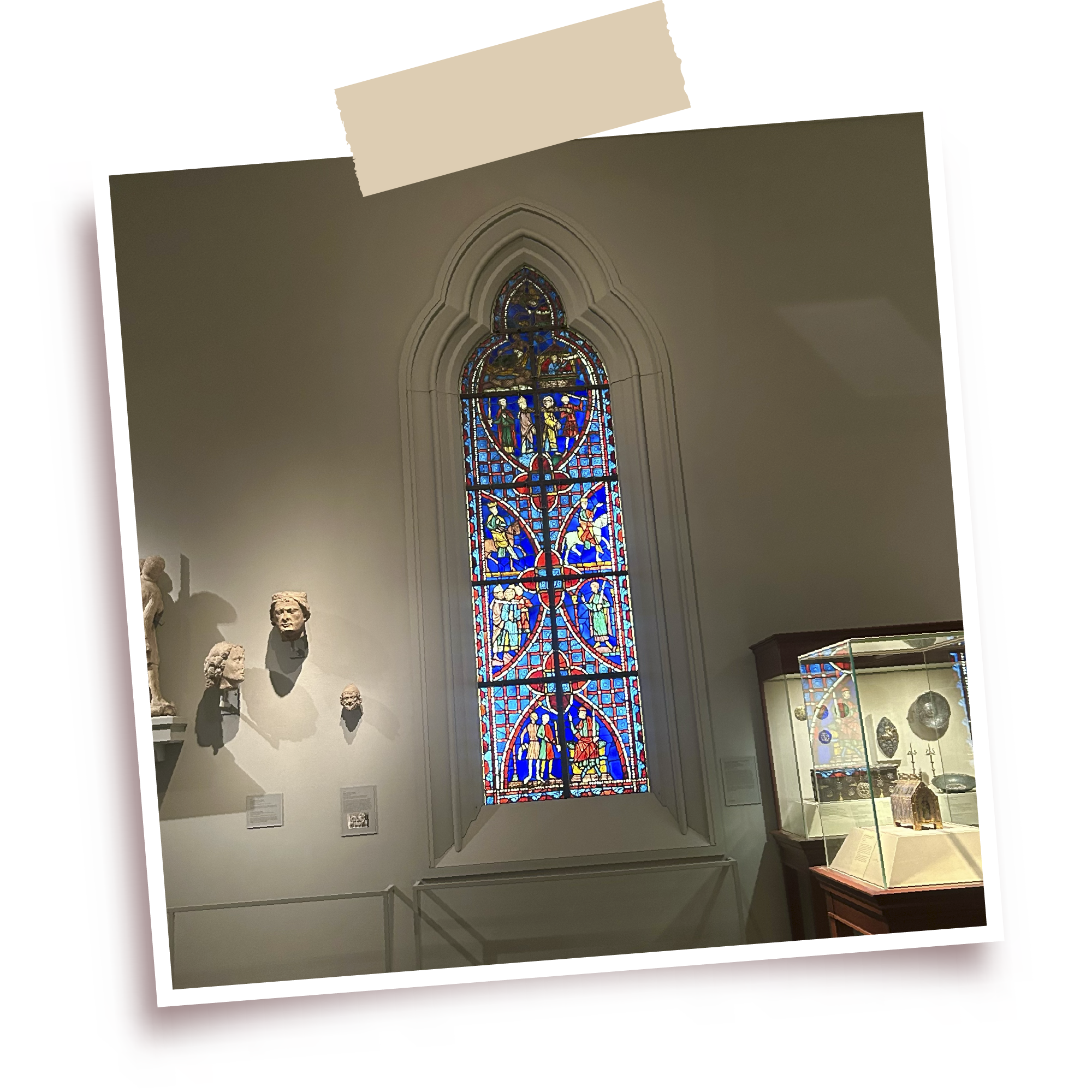 Polaroid of the stained glass window at The Metropolitan Museum of Art